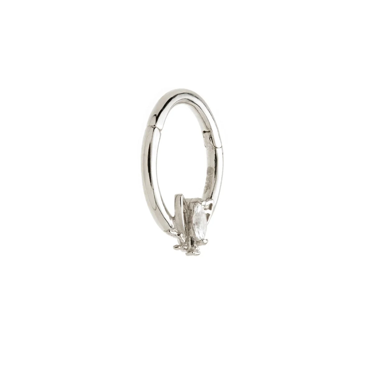 TL - Gold Jewelled Moth Daith Septum Ring - Image 4