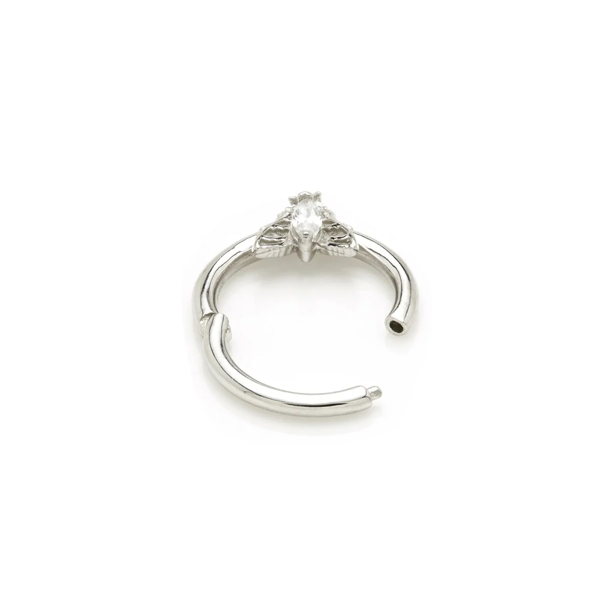 TL - Gold Jewelled Moth Daith Septum Ring - Image 6