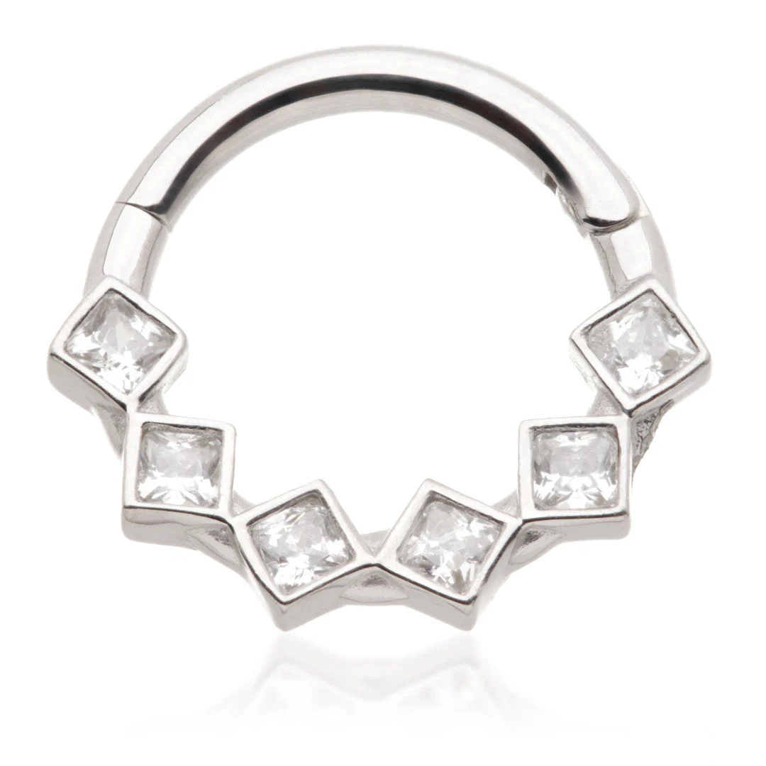 TL - Gold Multi Gem Daith Septum Ring