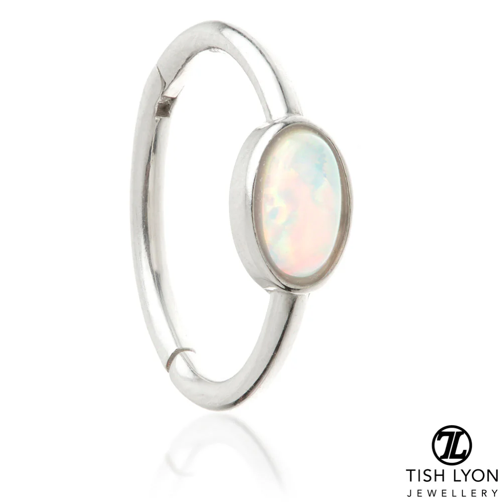 TL - Gold Oval Opal Hinge Ring - Image 3