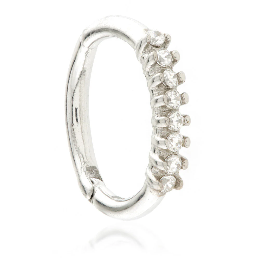TL - Gold Prong Set CZ Hinge Ring
