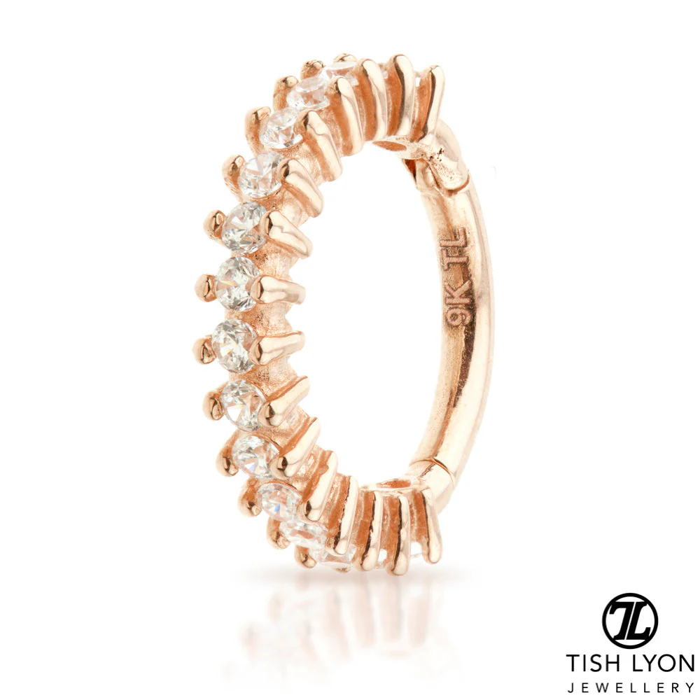 TL - Gold Prong Set Gem Eternity Hinge Ring - Image 3