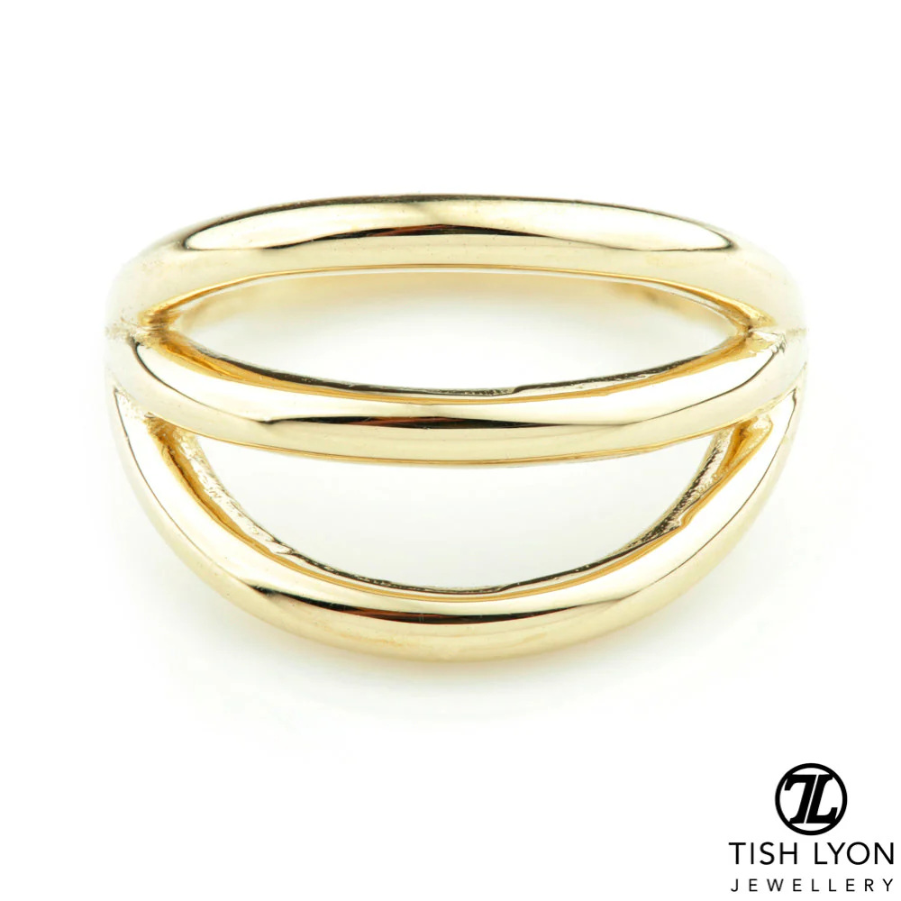 TL - Gold Triple Band Hinge Ring - Image 2