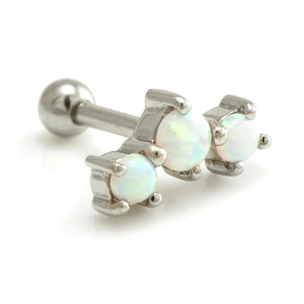 Triple Opal Steel Stud