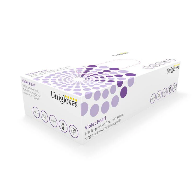 Unigloves Violet Nitrile Gloves Powder Free
