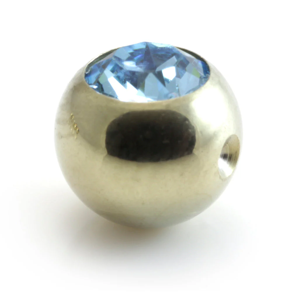 Zircon Gold Steel Clip In Gem Ball - Image 11