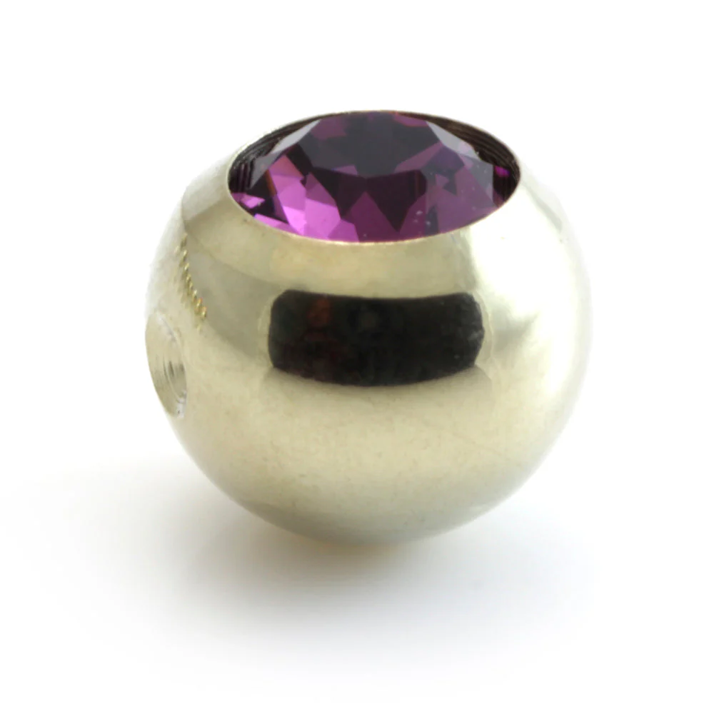 Zircon Gold Steel Clip In Gem Ball - Image 12