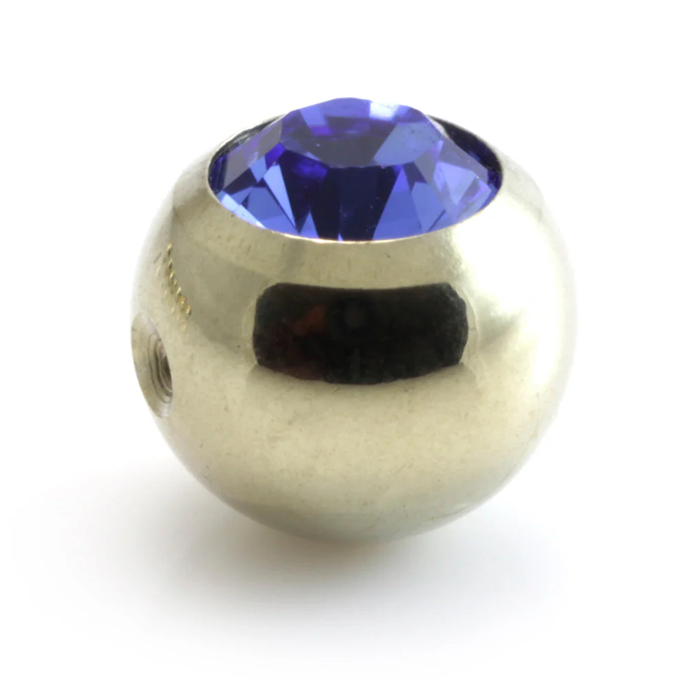 Zircon Gold Steel Clip In Gem Ball - Image 2