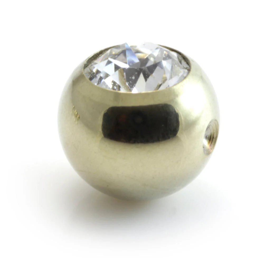 Zircon Gold Steel Clip In Gem Ball - Image 9