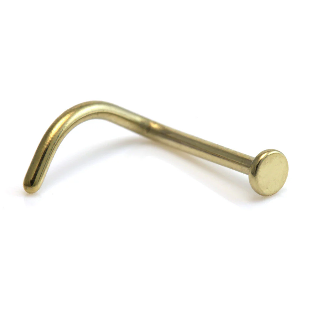 Zircon Gold Steel Disk Nose Stud