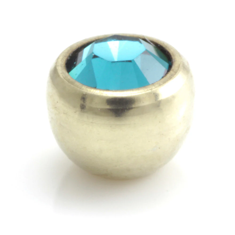 Zircon Gold Steel Gem Ball - Image 10