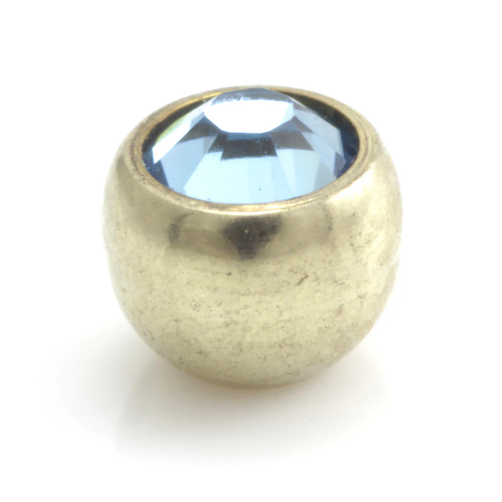 Zircon Gold Steel Gem Ball - Image 11