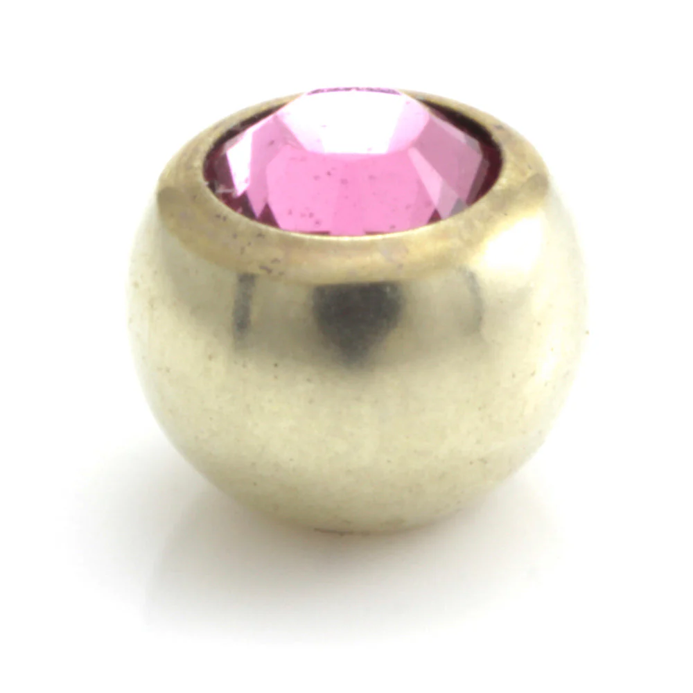 Zircon Gold Steel Gem Ball - Image 3