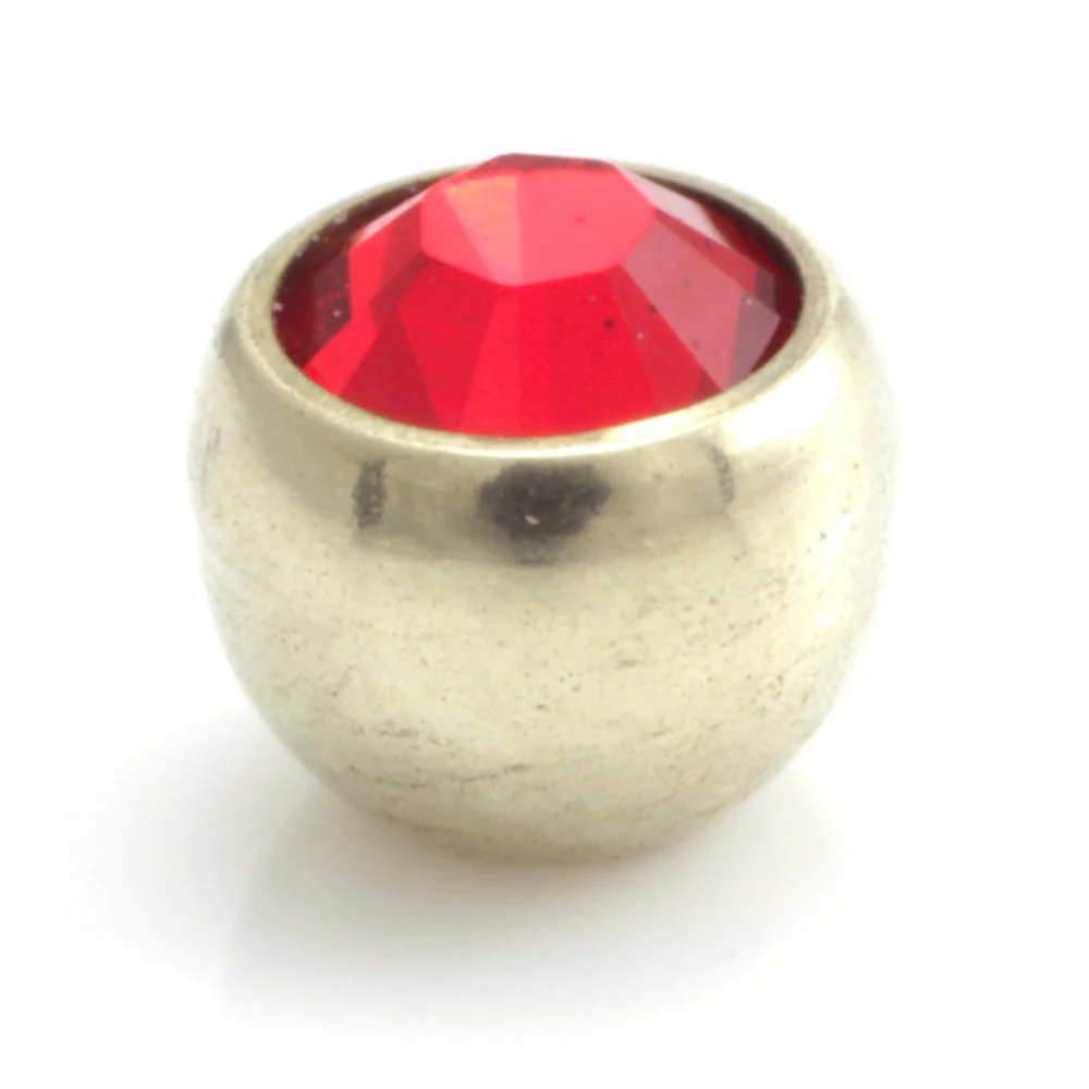 Zircon Gold Steel Gem Ball - Image 5