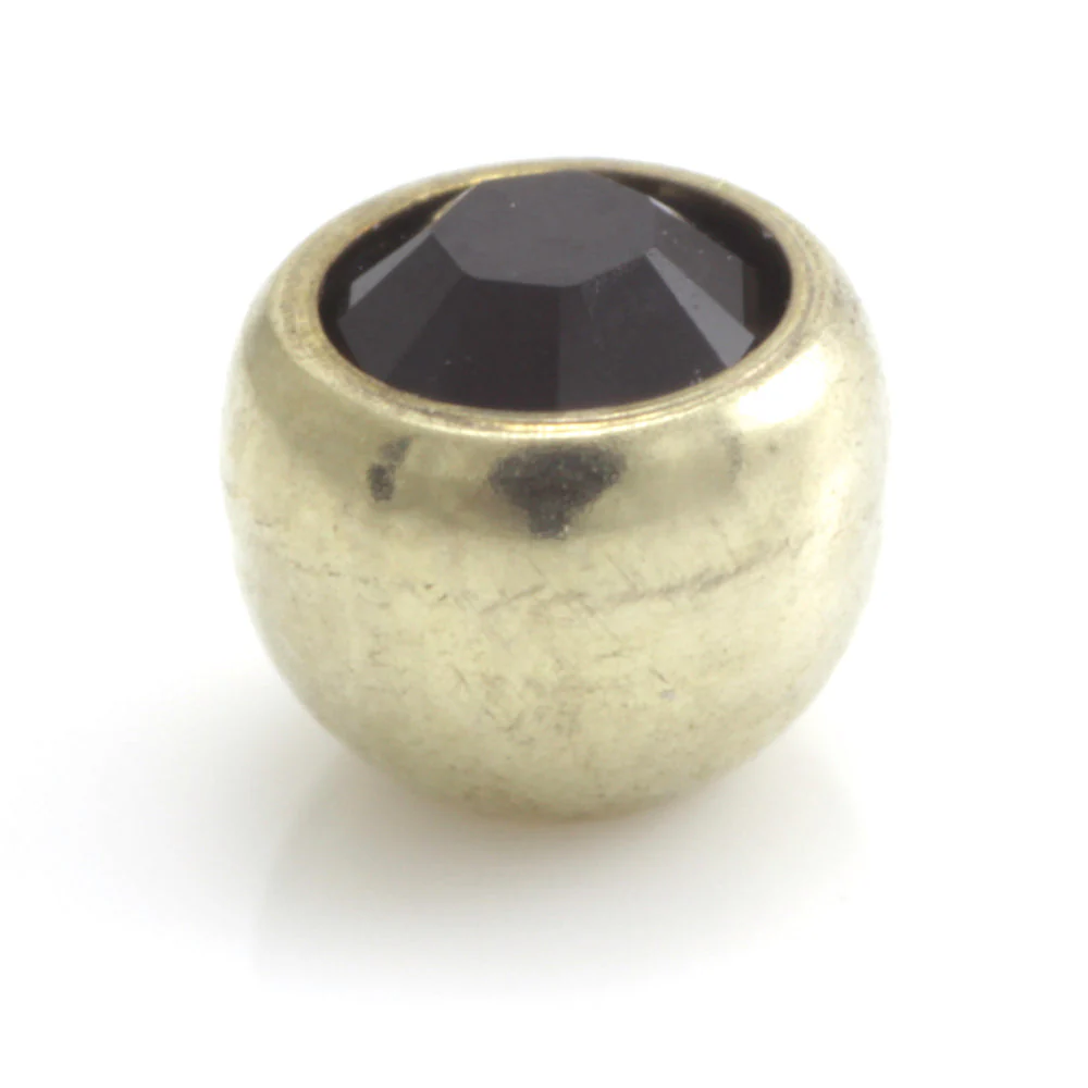 Zircon Gold Steel Gem Ball - Image 7