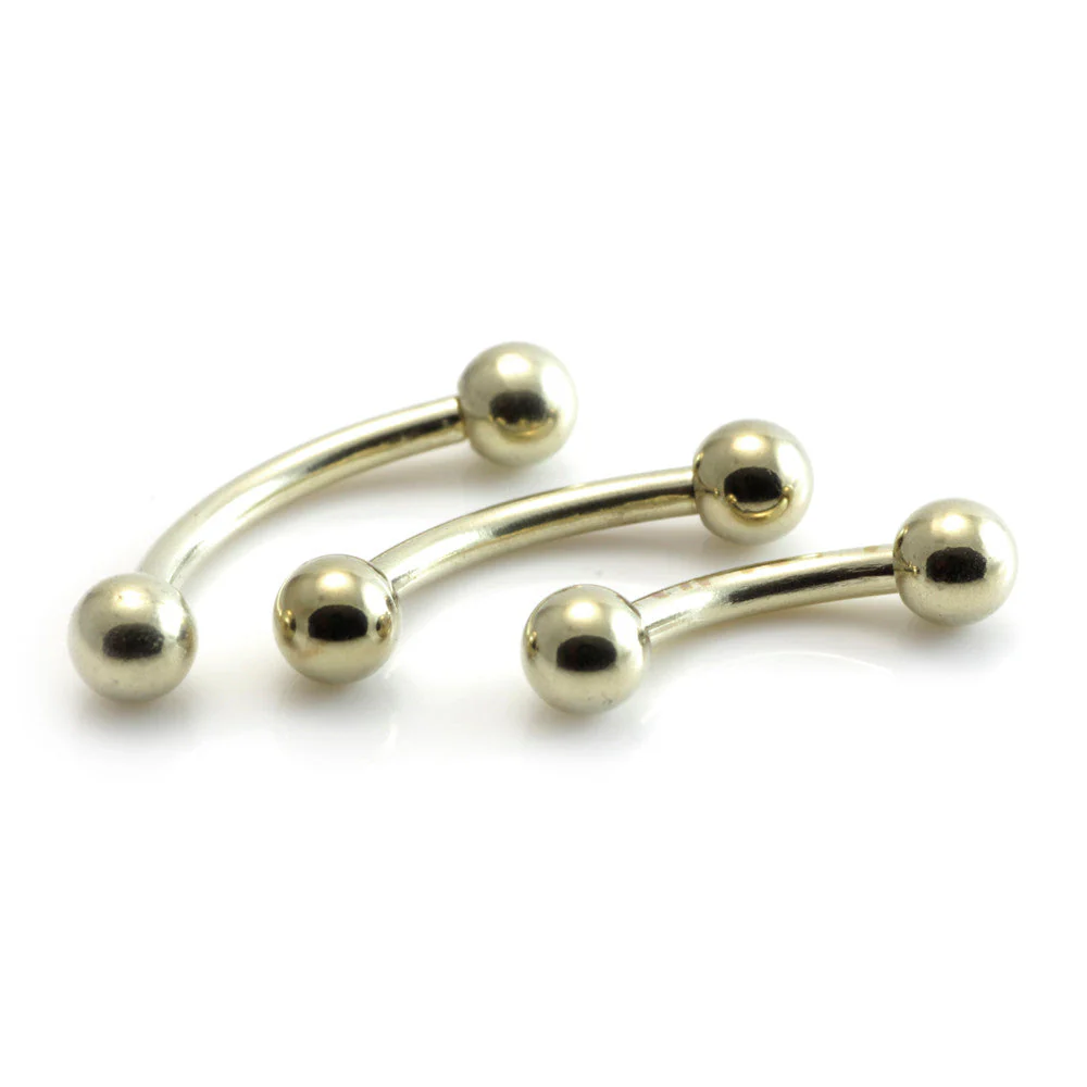 Zircon Gold Steel Micro Banana Bar