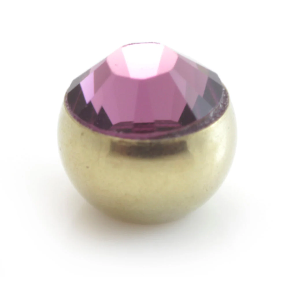 Zircon Gold Steel Micro Gem Ball - Image 10