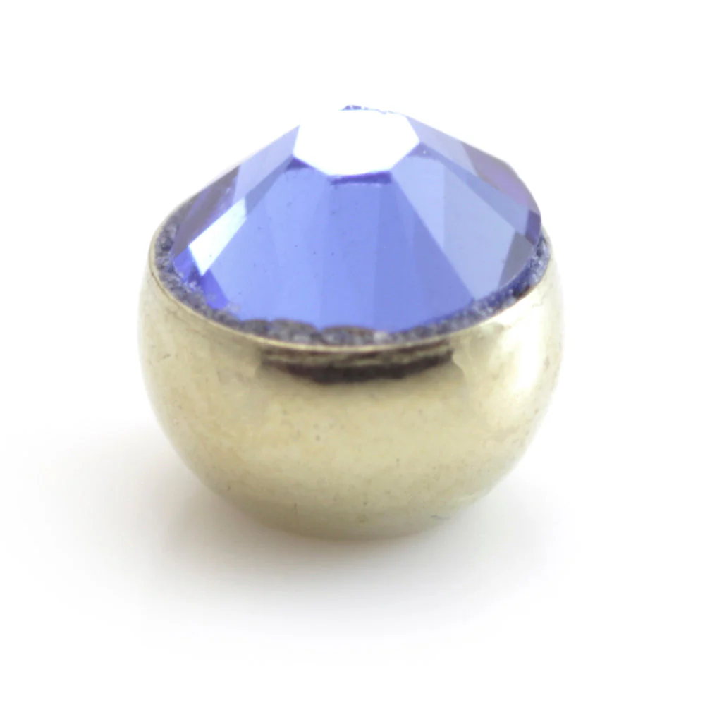 Zircon Gold Steel Micro Gem Ball - Image 3