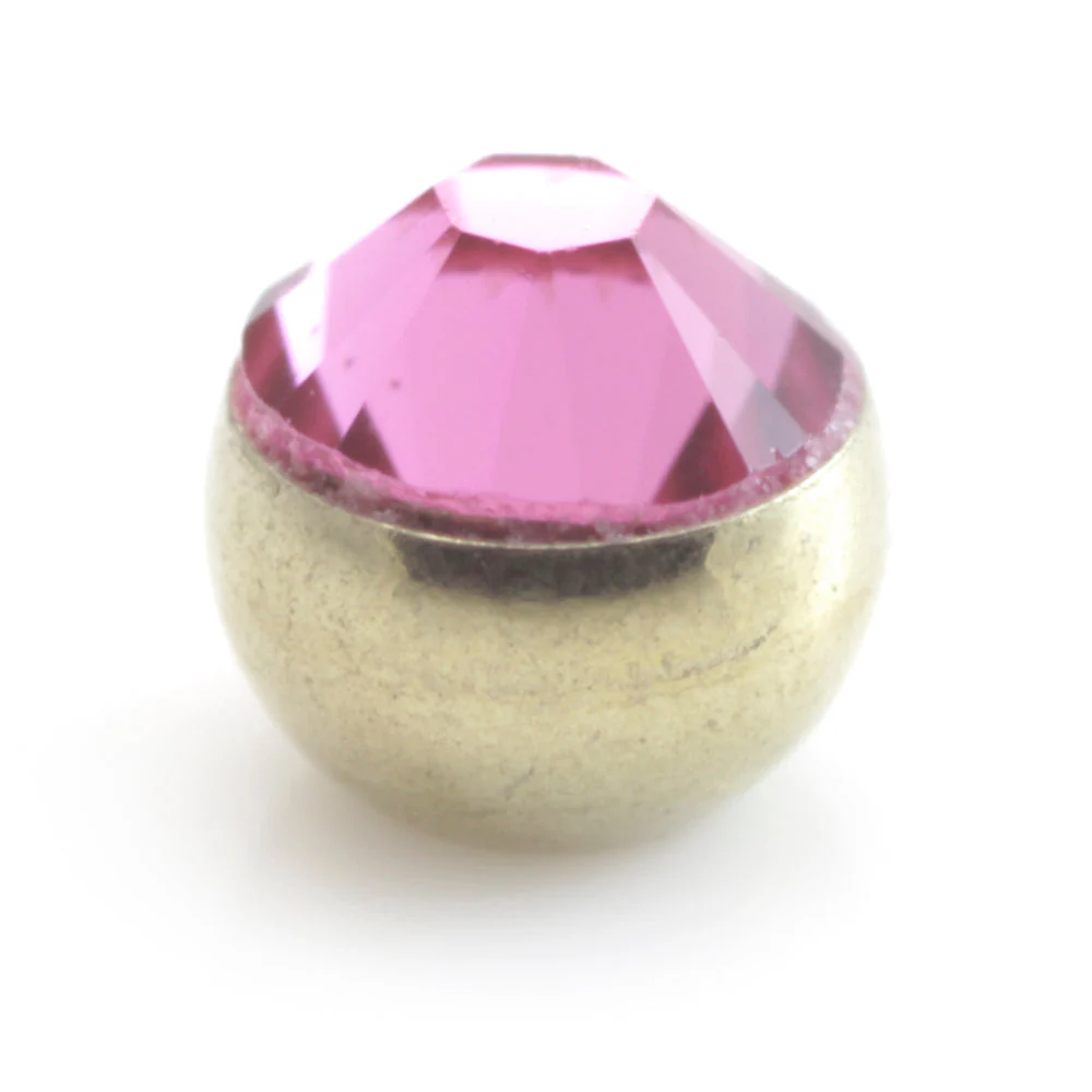 Zircon Gold Steel Micro Gem Ball - Image 4
