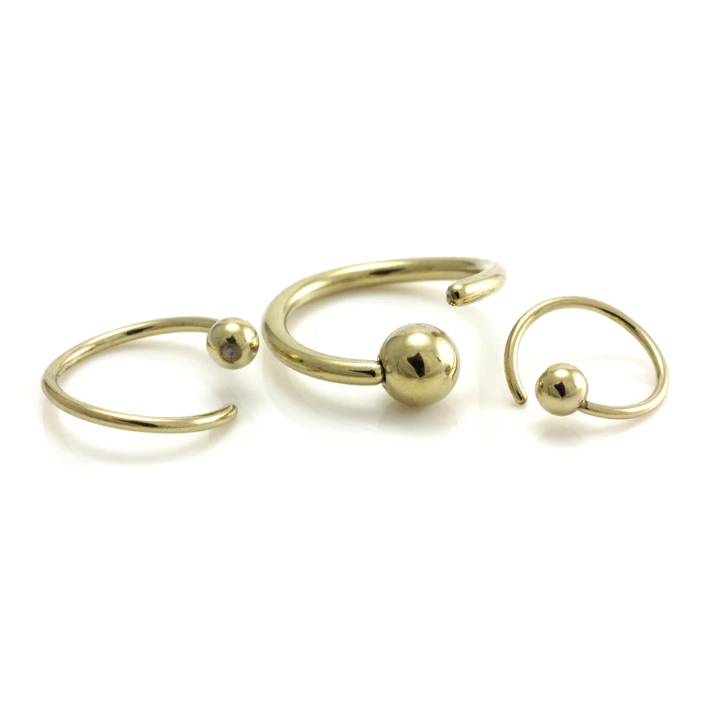 Zircon Gold Steel Seamless BCR Ring