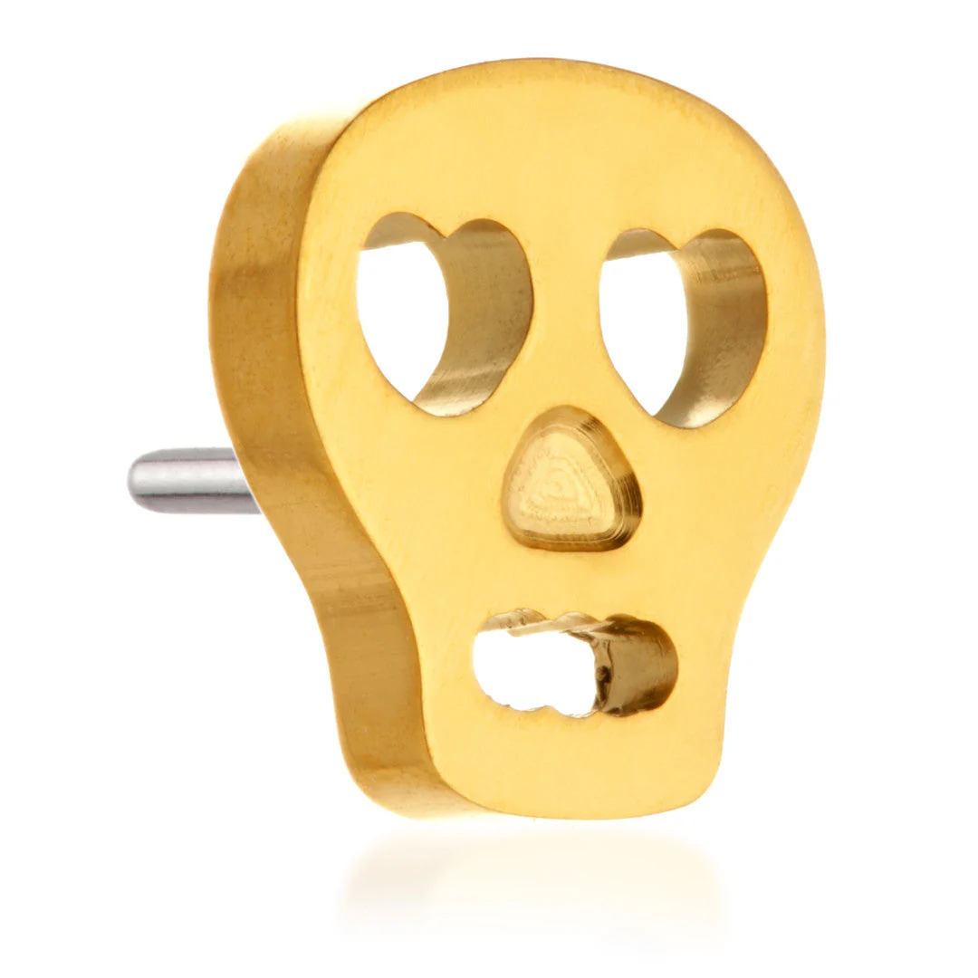 Zircon Gold Ti Threadless Skull Face Attachment