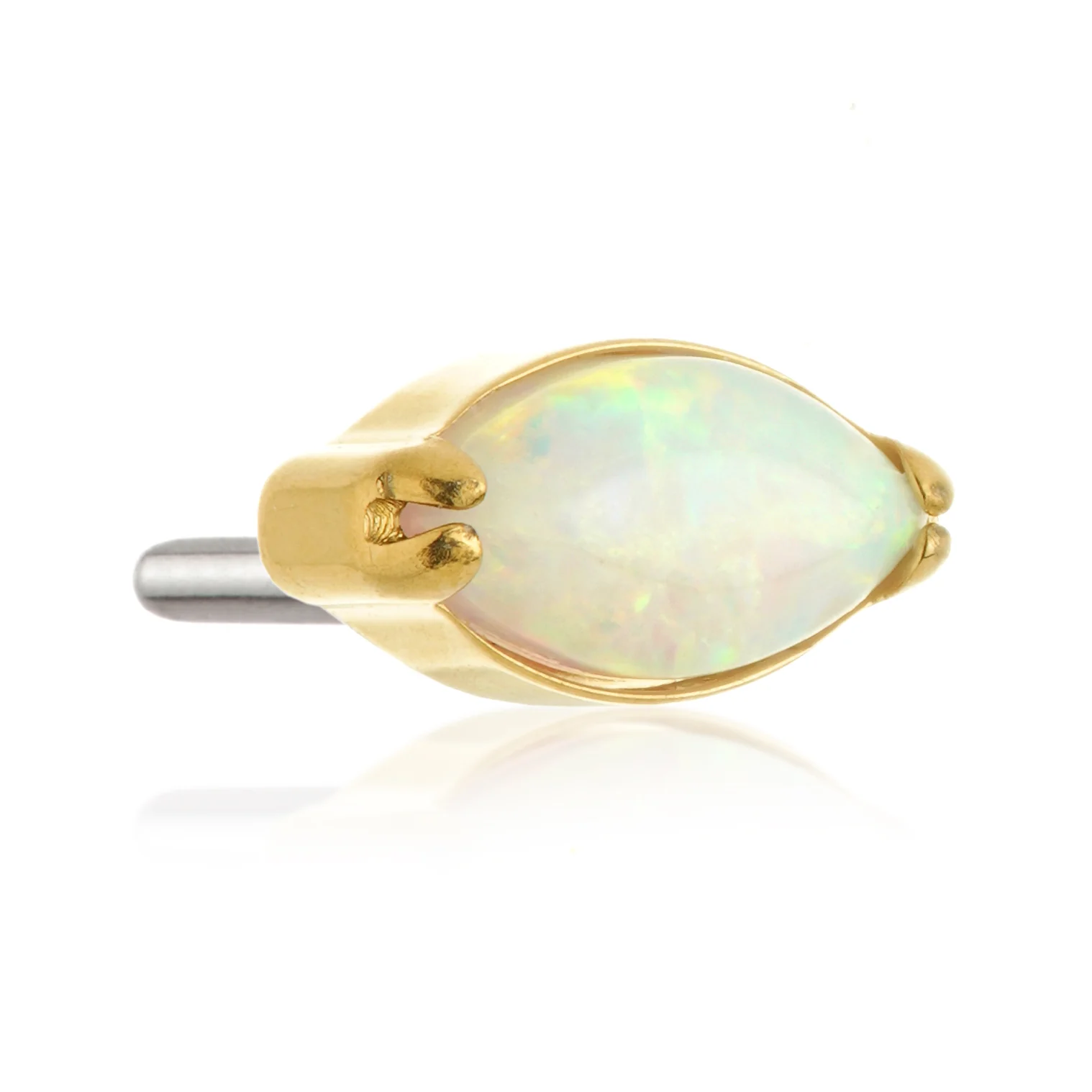 Zircon Gold Titanium Threadless Opal Marquise Attachment