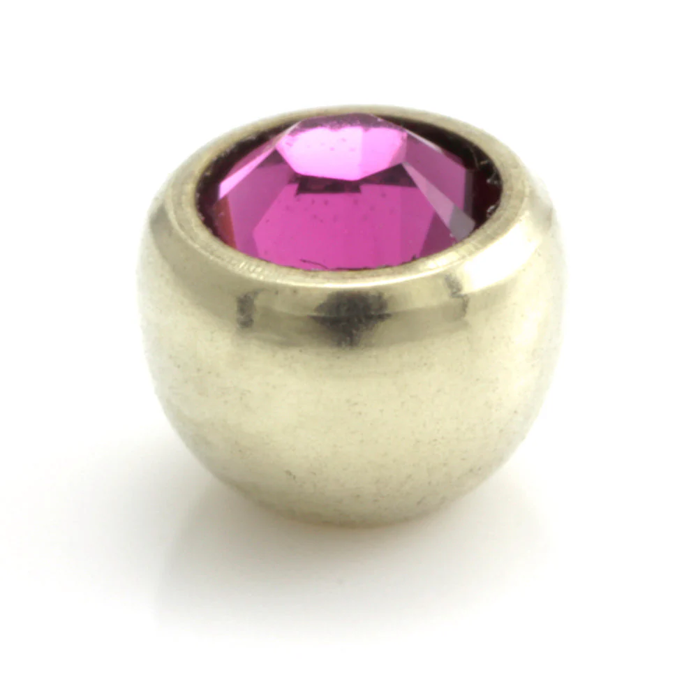 Zircon PVD Gold Ti Gem Ball - Image 11