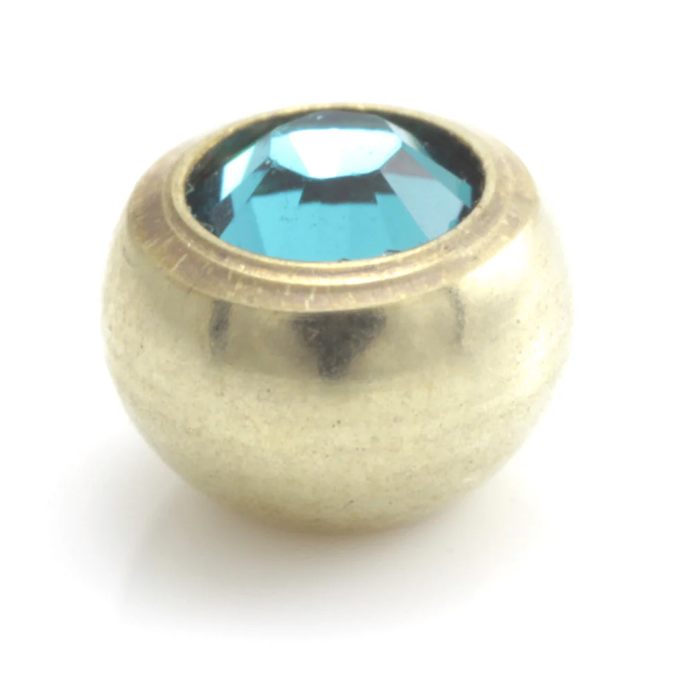 Zircon PVD Gold Ti Gem Ball - Image 14