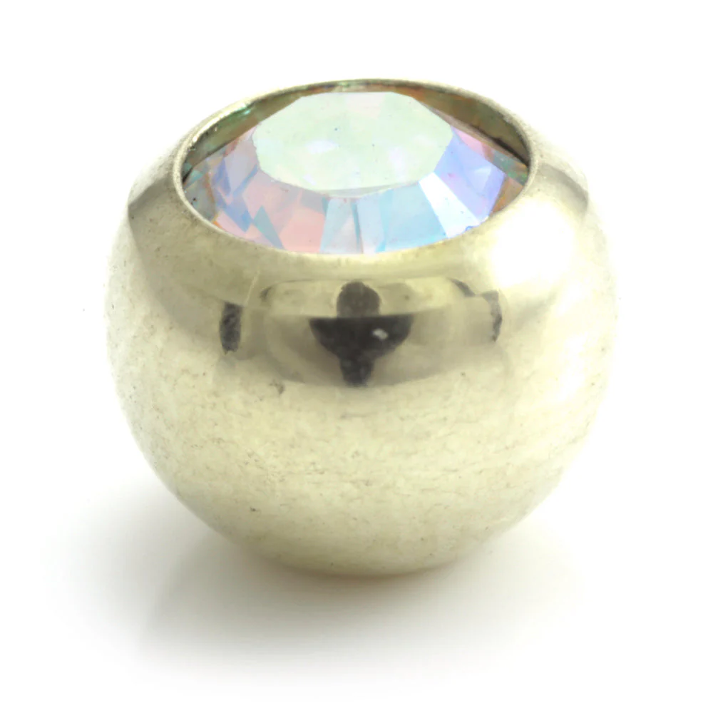 Zircon PVD Gold Ti Gem Ball - Image 17