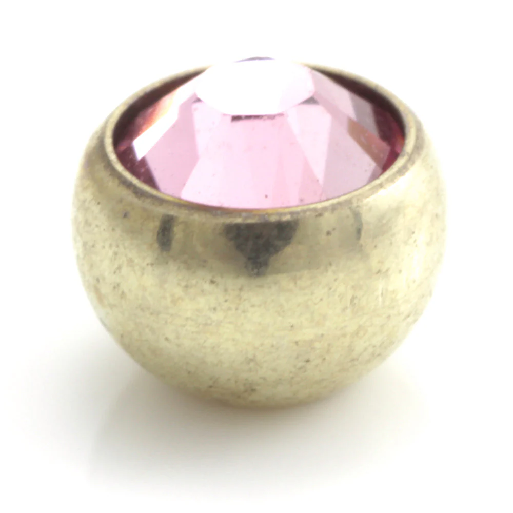 Zircon PVD Gold Ti Gem Ball - Image 8