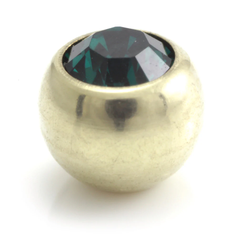 Zircon PVD Gold Ti Micro Gem Ball - Image 10