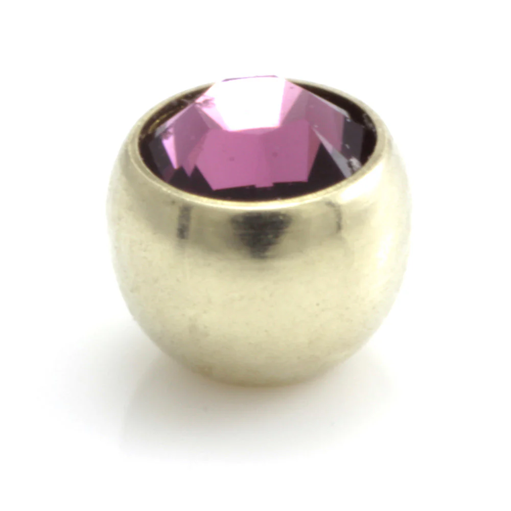 Zircon PVD Gold Ti Micro Gem Ball - Image 14