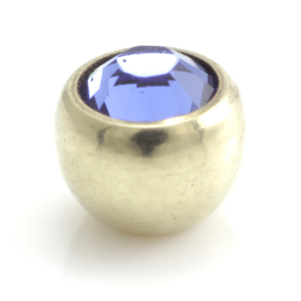 Zircon PVD Gold Ti Micro Gem Ball - Image 2