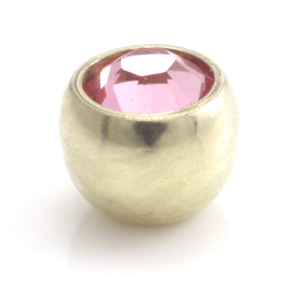 Zircon PVD Gold Ti Micro Gem Ball - Image 6