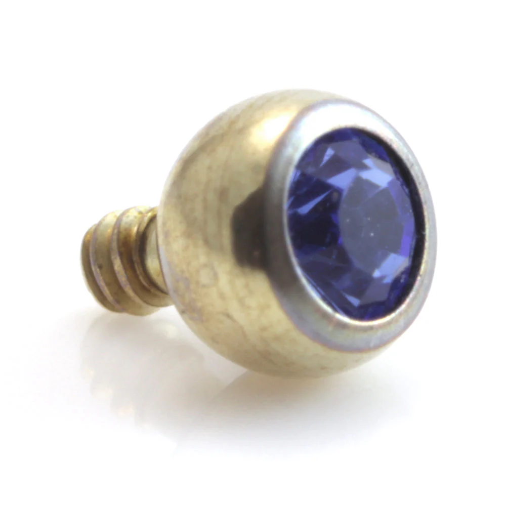 Zircon PVD Gold Ti Micro Internal Gem Ball - Image 2