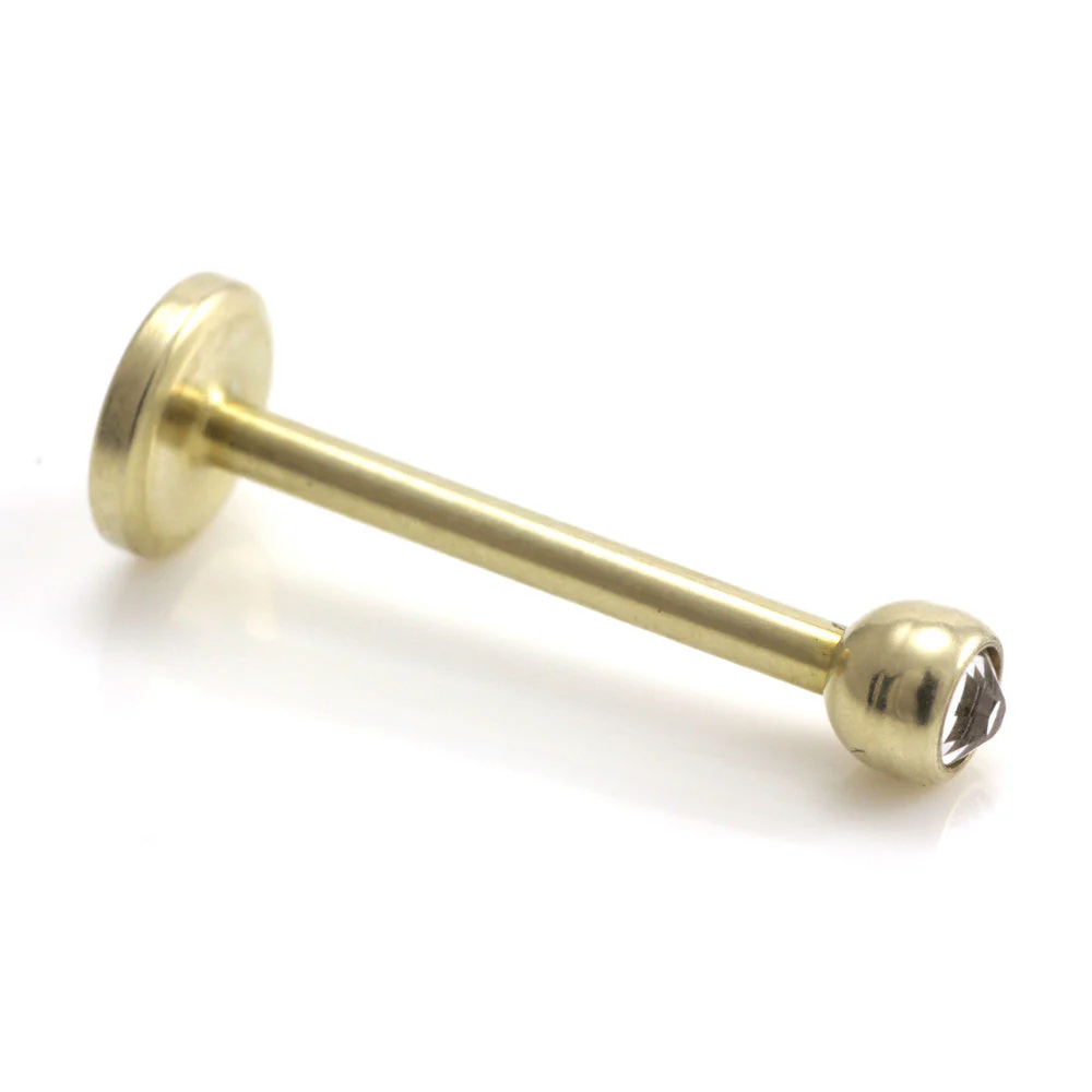 Zircon PVD Gold Ti Micro Internal Gem Labret
