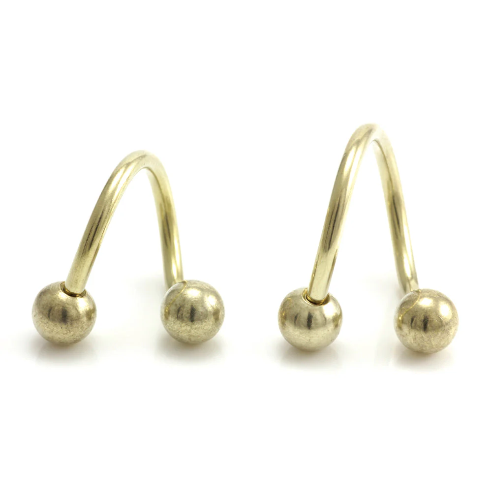 Zircon PVD Gold Ti Plain Spiral