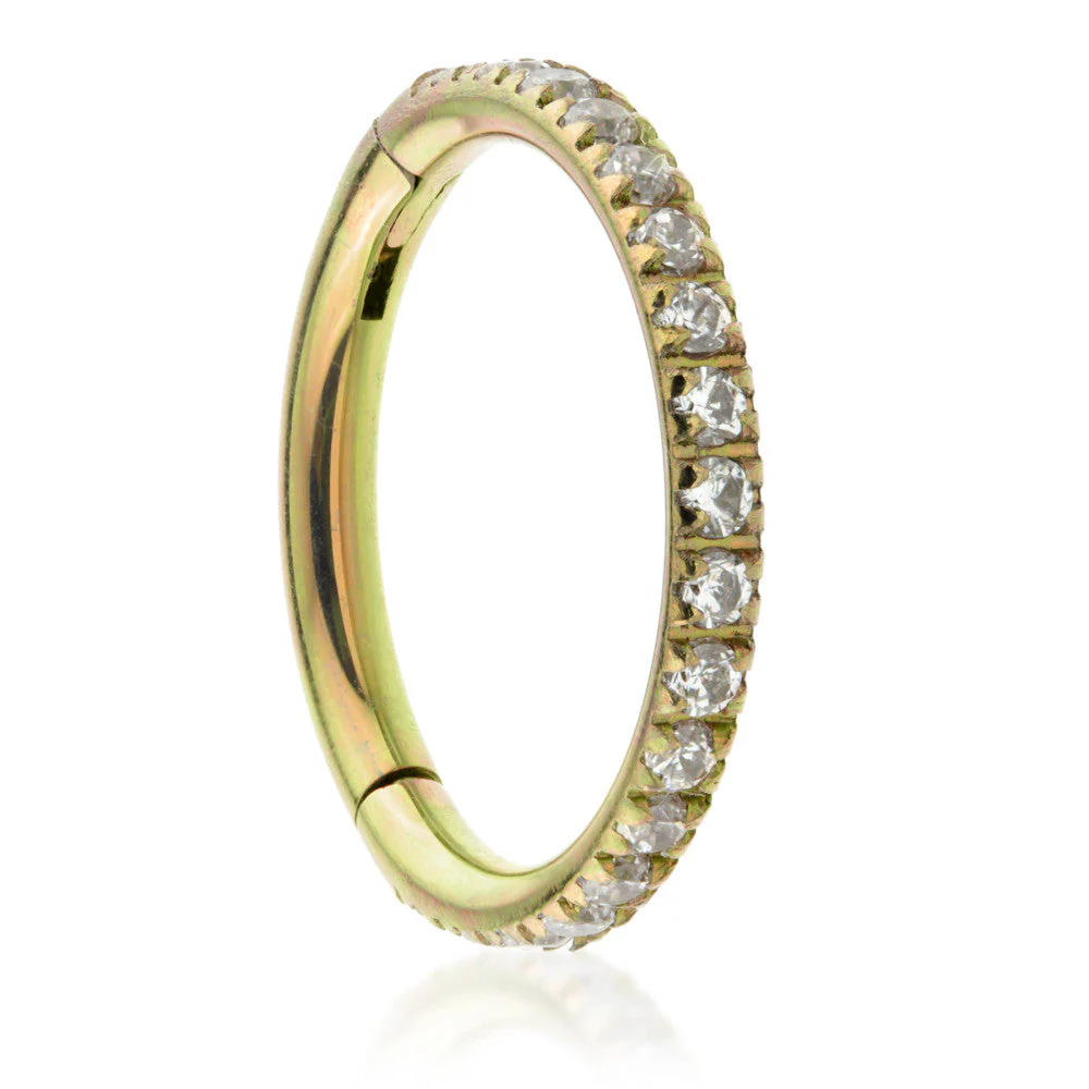 Zircon Ti Couture Full Pave Gems Hinged Ring
